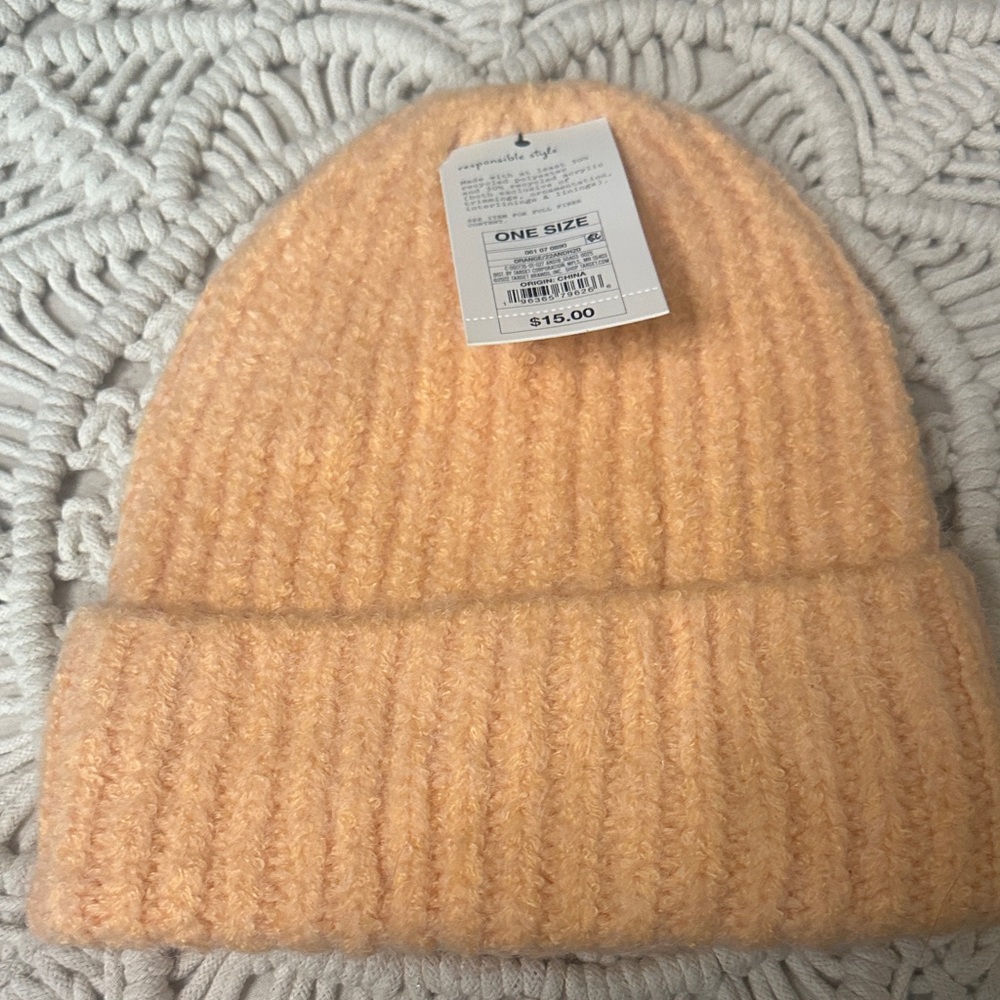 A New Day Soft Peach Knit Hat